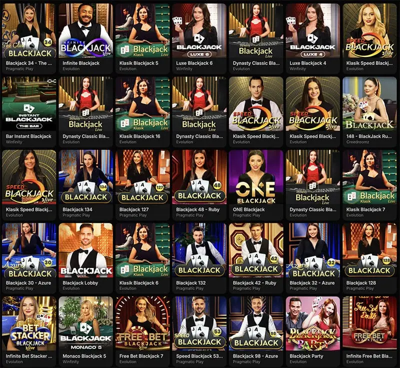 Parimatch Live Casino lobby — real dealer card games and roulette selection