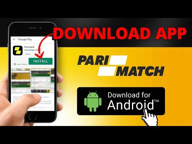 Parimatch official Android APK download button on mobile site